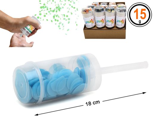 Lanza Confeti 18X4.5 Azul 15G 77862