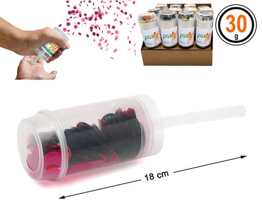 Lanza Confeti 18X4.5 Metalizado Fucsia 30G 76726