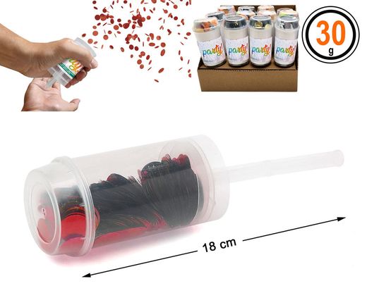 Lanza Confeti 18X4.5 Metalizado Rojo 30G 76724