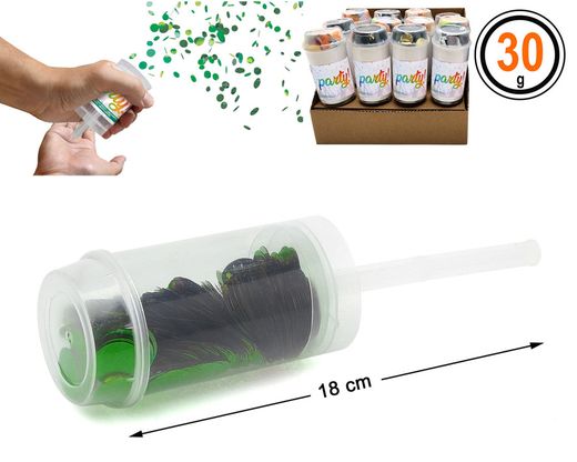 Lanza Confeti 18X4.5 Metalizado Verde 30G 76731