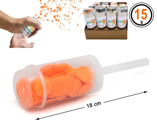 Lanza Confeti 18X4.5 Naranja 15G 76728