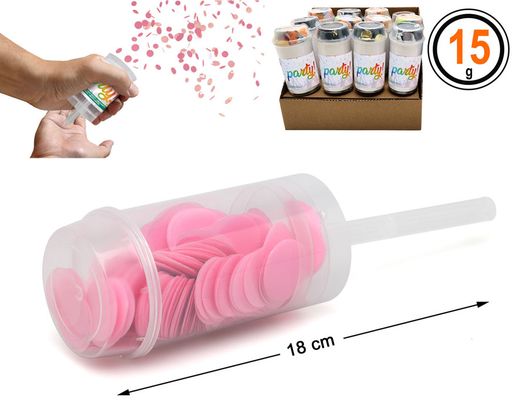 Lanza Confeti 18X4.5 Rosa 15G 76725