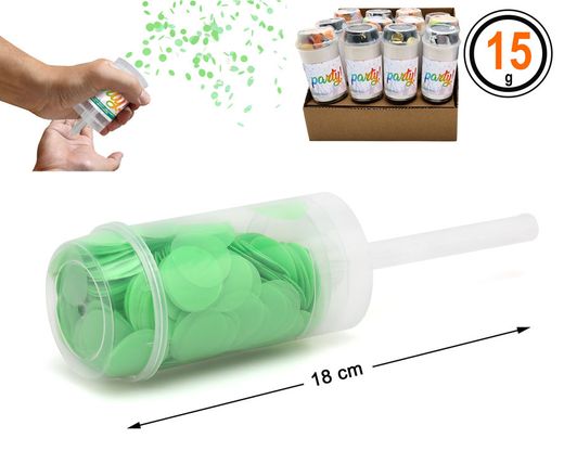 Lanza Confeti 18X4.5 Verde 15G 77863