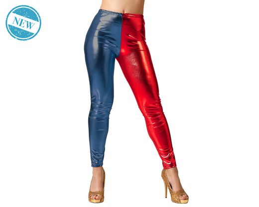 Leggings Metalizado Rojo - Negro  Adulto 83789
