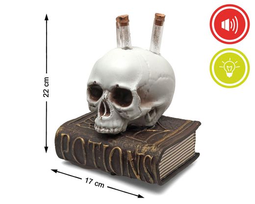 Libro De Calavera 22X17X12 Cm Luz/Sonido