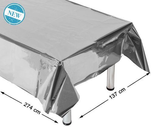 Mantel 274X137 Cm Metalizado Plateado 83947