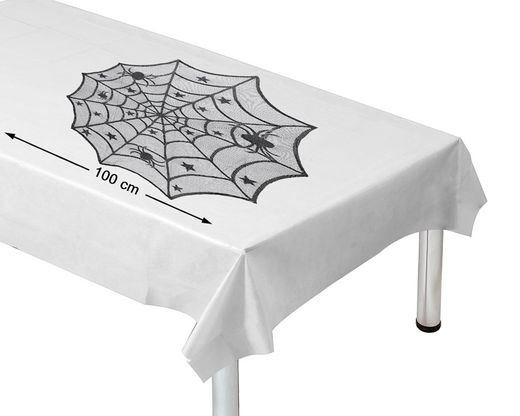 Mantel Encaje Arañas 100Cm Negro