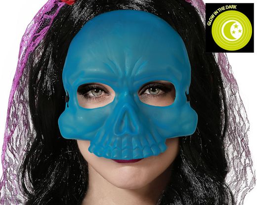 Mascara Calavera Glow In The Dark Azul