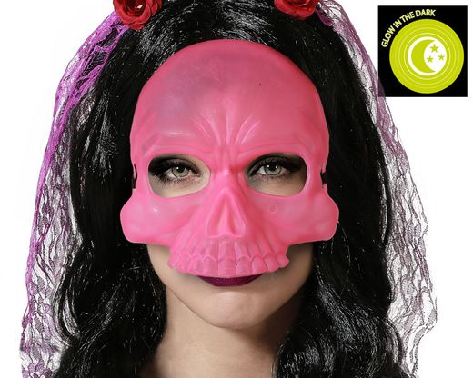 Mascara Calavera Glow In The Dark Rosa