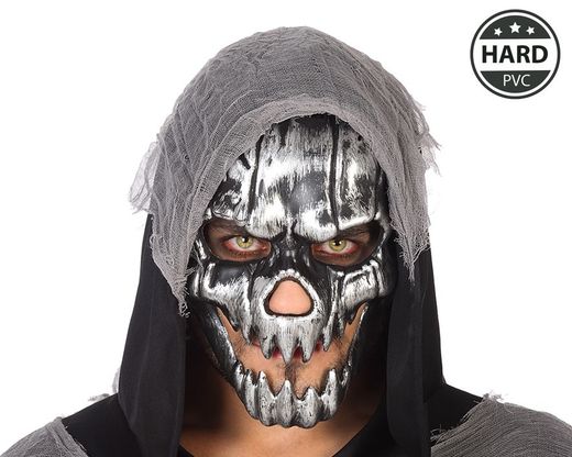 Mascara Calavera Plateado Pvc 71674