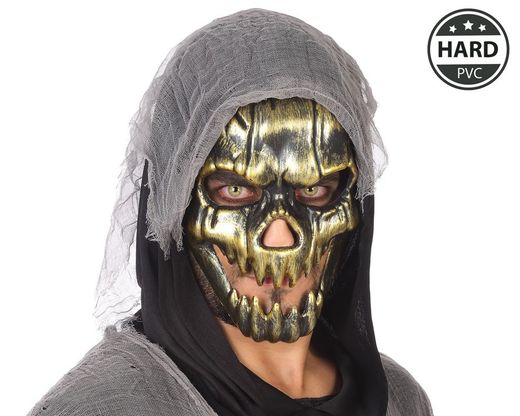 Mascara Calavera Pvc Dorado 71673