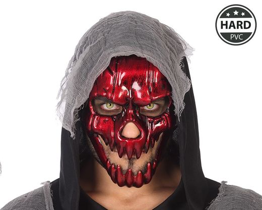 Mascara Calavera Rojo Pvc 71676