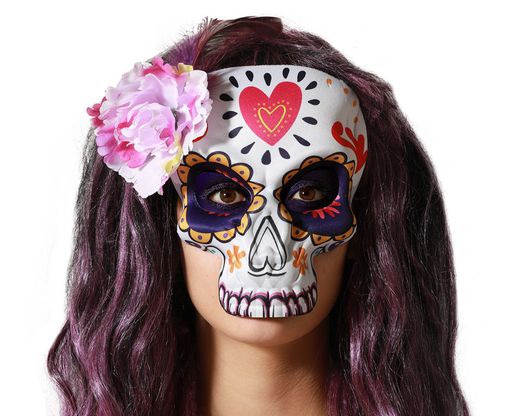 Mascara Esqueleto Muerte Mexicana Blanco