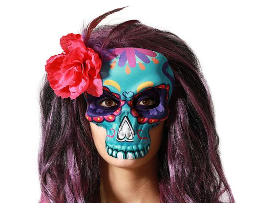 Mascara Esqueleto Muerte Mexicana Morado