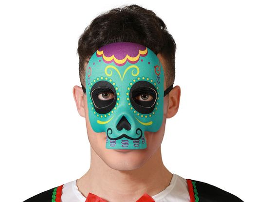 Mascara Esqueleto Muerte Mexicana Verde