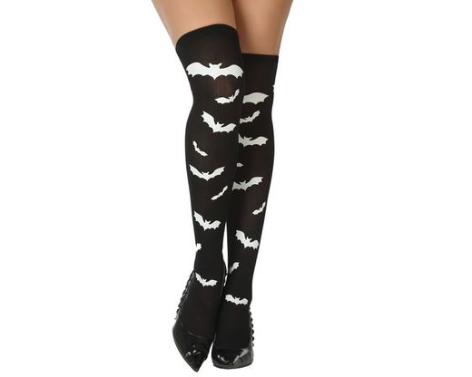 Medias Halloween Murcielago Blanco