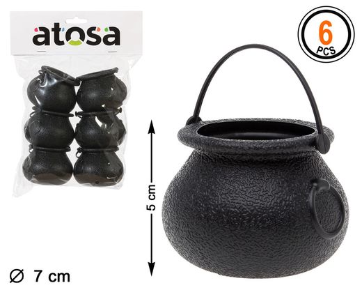 Olla Brujas 28X18 6 U Negro