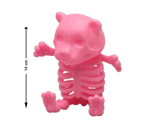 Oso 14X12X7 Cm Esqueleto Rosa