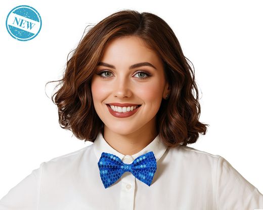 Pajarita Lentejuelas Azul 83649