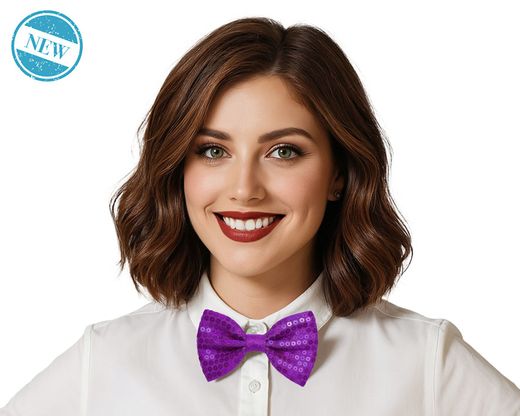 Pajarita Lentejuelas Morado 83652