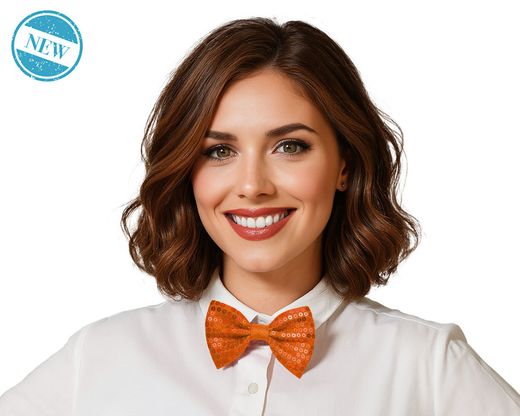 Pajarita Lentejuelas Naranja 83646