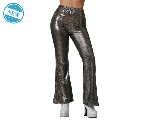 Pantalon Campana Disco Plateado 83364