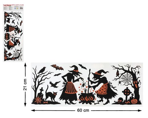 Pegatina Halloween 21*60 Cm Bruja Para Ventana