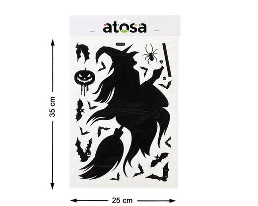 Pegatina Halloween 35X25Cm Bruja Negro
