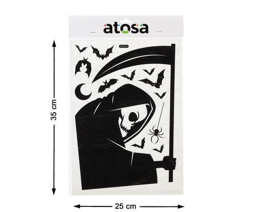 Pegatina Halloween 35X25Cm Muerte Negro