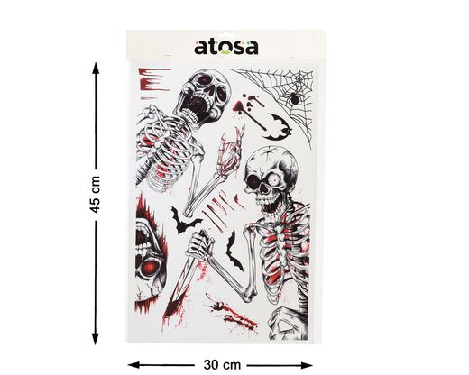 Pegatina Halloween 45X30Cm Esqueleto