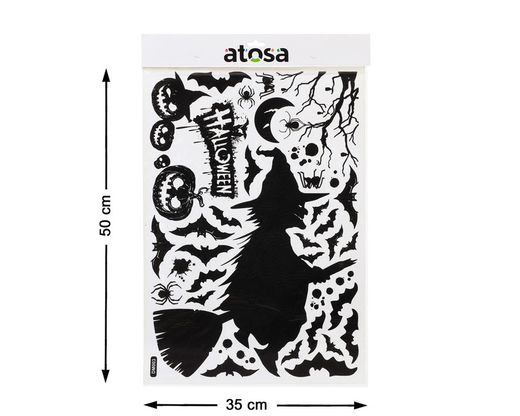 Pegatina Halloween 50X35Cm Bruja Negro