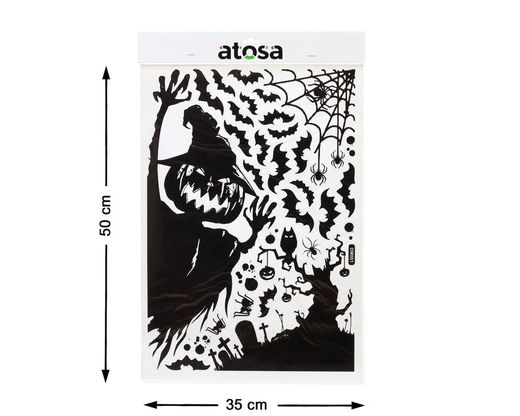 Pegatina Halloween 50X35Cm Calabaza Negro