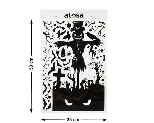 Pegatina Halloween 50X35Cm Espantapájaros Negro