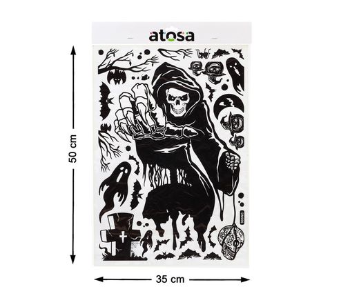 Pegatina Halloween 50X35Cm Esqueleto Negro