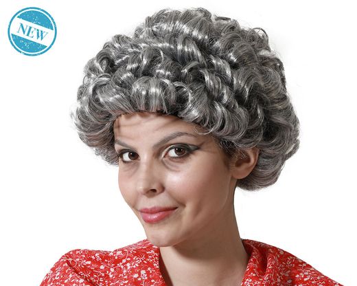 Peluca  Anciana  Gris 120G 80274