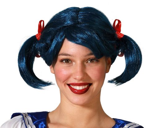 Peluca Coletas Azul 76215