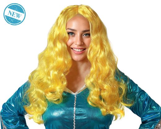 Peluca Larga Fantasia Ondulada Amarillo 150Gr 83893