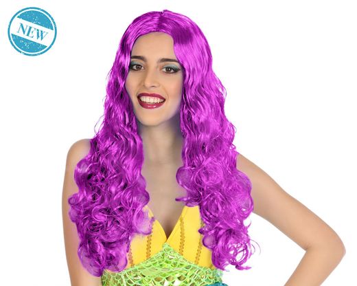 Peluca Larga Fantasia Ondulada Fucsia 150Gr 80205