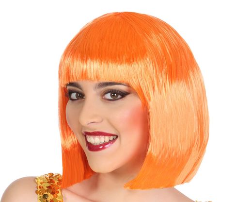 Peluca Lisa Corta Con Flequillo Naranja 100Gr 83675