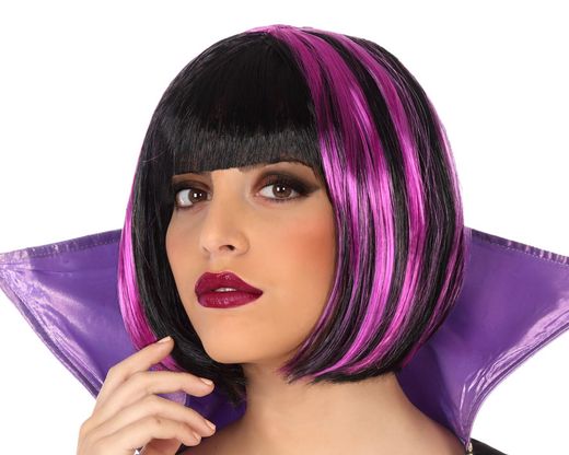 Peluca Lisa Corta Vampiresa Purpura  100Gr 80152