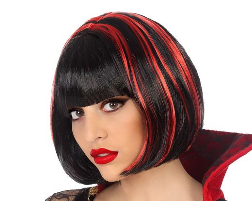 Peluca Lisa Corta Vampiresa Rojo 100Gr 80150