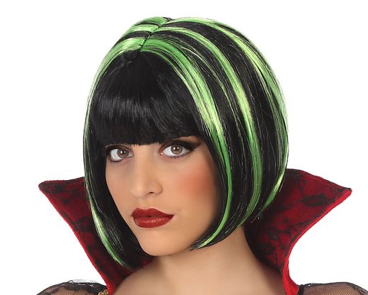 Peluca Lisa Corta Vampiresa Verde 80151