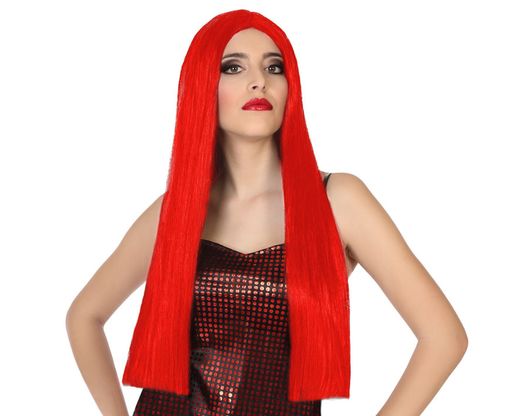 Peluca Lisa Larga 60Cm Rojo 80175