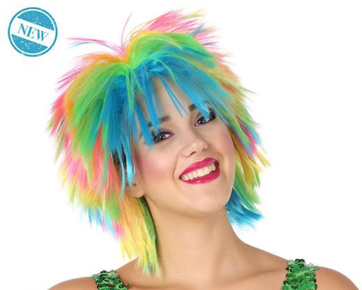 Peluca Punky Multicolor 130G 80255