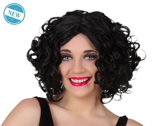 Peluca Rizada Corta Morena 130G 80195