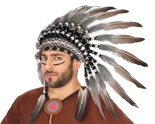 Penacho Plumas Indio Gris 63243