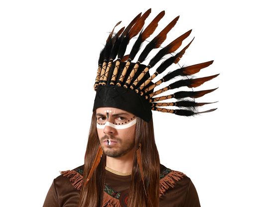 Penacho Plumas Indio Marron 80066
