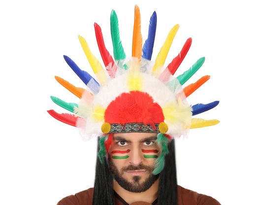 Penacho Plumas Indio Multicolor 59010