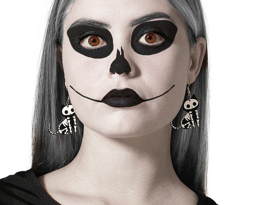 Pendientes Esqueleto Gato