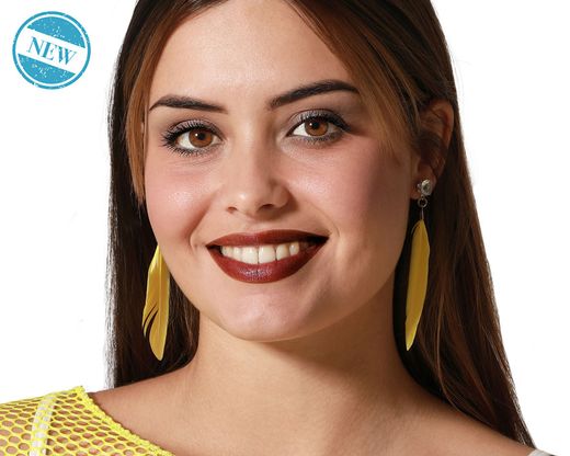 Pendientes Plumas Amarillo 81396